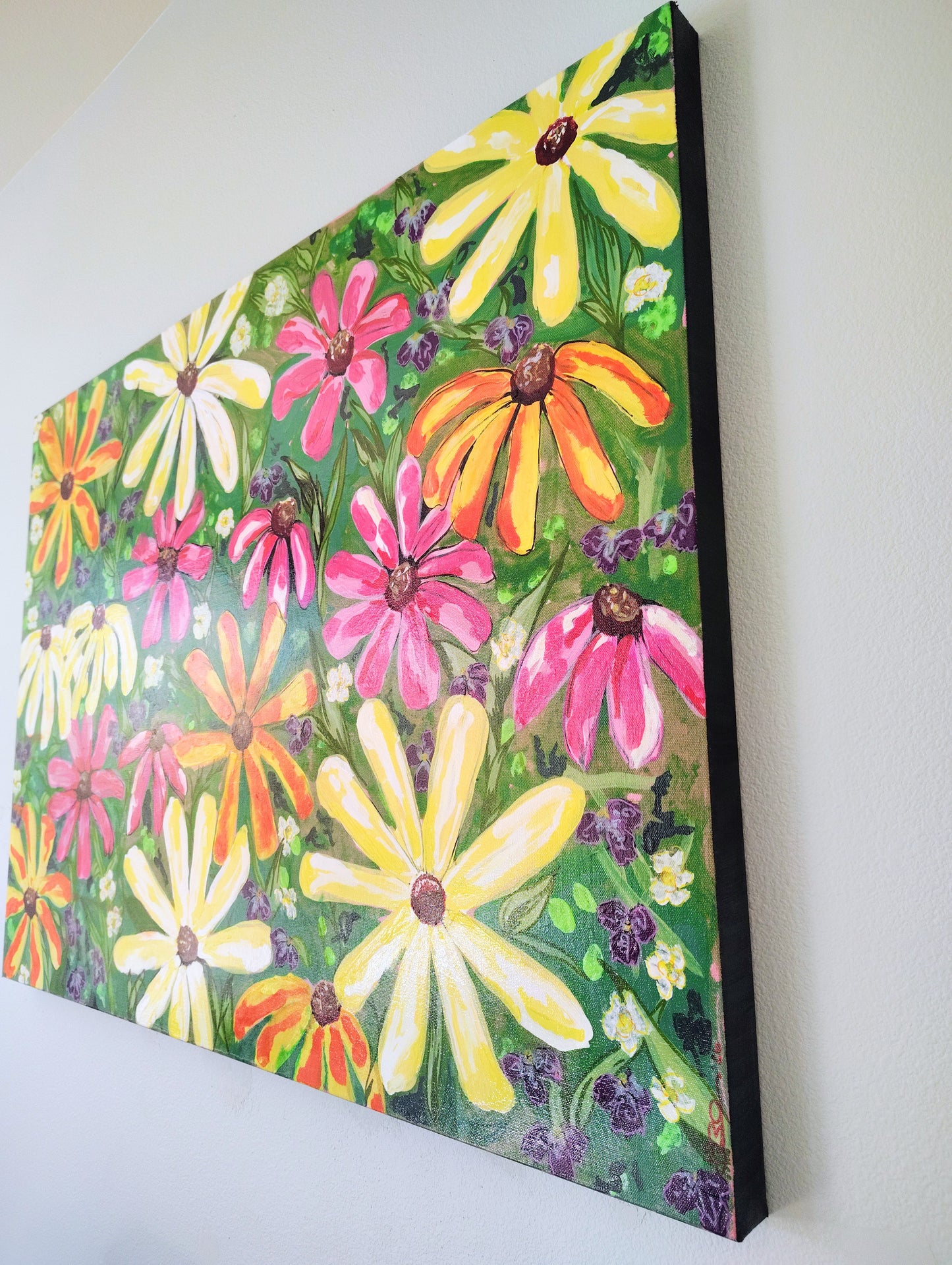 Large flower wall art, 30x40pai ted canvas