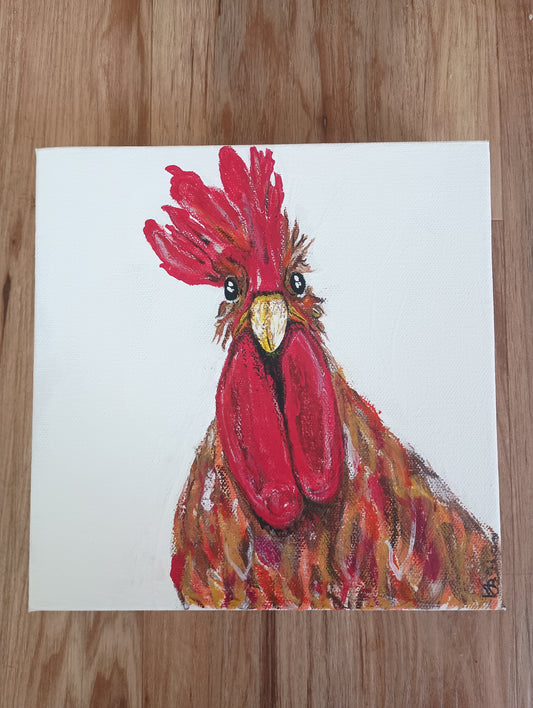 Hen, 2025 Kirstyn Bliss Art original mounted canvas