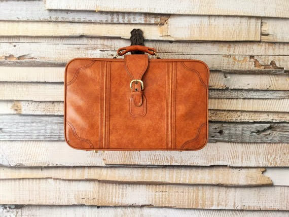 Vintage leather suitcase